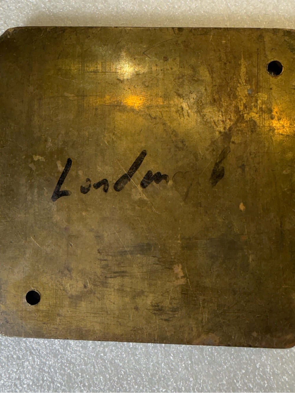 Vintage Heavy Brass PRINTING PLATE with carved Da Vinci Vitruvian Man 4” x 4" - Picture 7 of 9